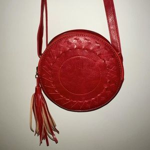 Dark Red Circle Crossbody